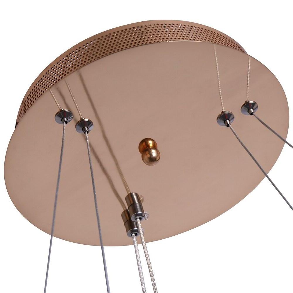 Geometric Circular LED Chandelier Modern Aluminum Dining Room Kitchen Island Hanging Ceiling Light