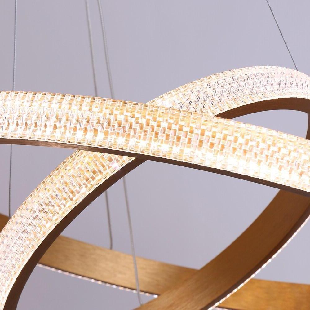 Geometric Circular LED Chandelier Modern Aluminum Dining Room Kitchen Island Hanging Ceiling Light