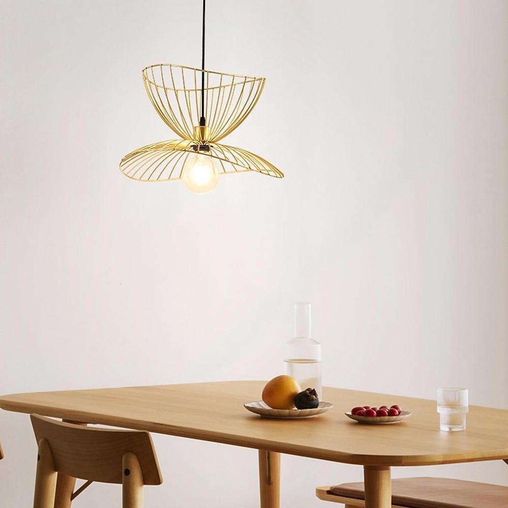 Geometric Double Wire Basket Pendant Light Industrial Vintage Metal Hanging Ceiling Lamp