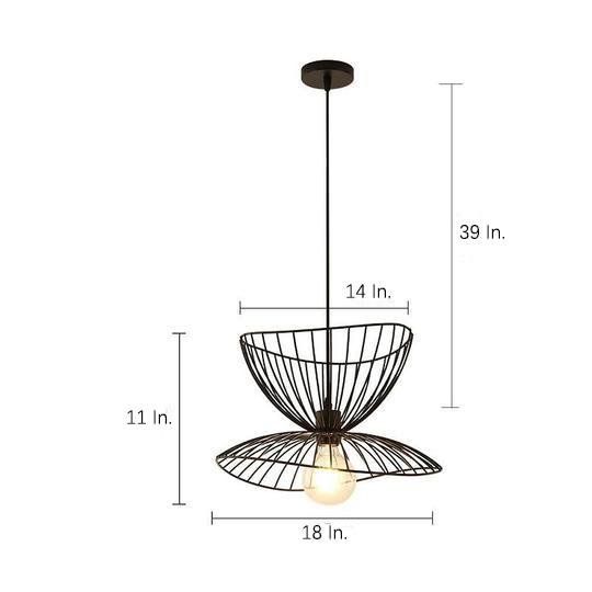 Geometric Double Wire Basket Pendant Light Industrial Vintage Metal Hanging Ceiling Lamp