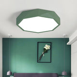 Contemporary Geometric LED Flush Mount Ceiling Light with Remote Control 16 Inch