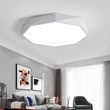 Contemporary Geometric LED Flush Mount Ceiling Light with Remote Control 16 Inch
