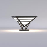 Geometric Gray Aluminum LED Outdoor Post Light Waterproof Modern Pyramid Pillar Lamp