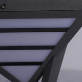Geometric Gray Aluminum LED Outdoor Post Light Waterproof Modern Pyramid Pillar Lamp