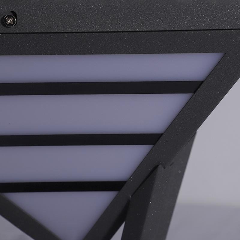 Geometric Gray Aluminum LED Outdoor Post Light Waterproof Modern Pyramid Pillar Lamp