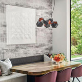 Geometric Hollow Polygon Pendant Light Black Modular Metal Chandelier for Dining Room
