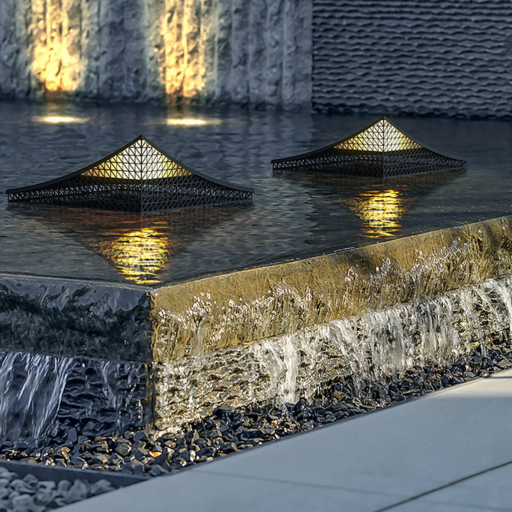 Geometric Pattern Outdoor Landscape Decorative Light Waterproof Stainless Steel Garden Lantern
