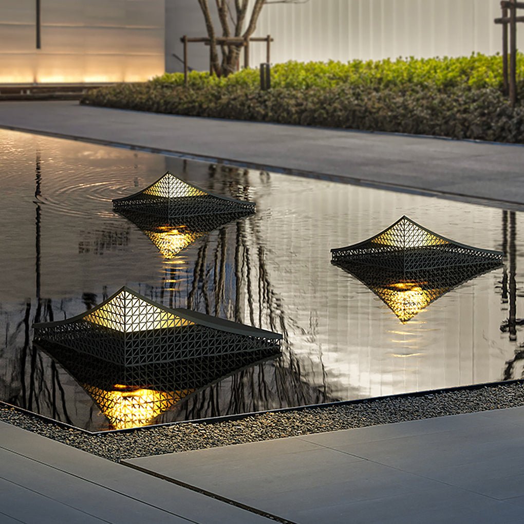 Geometric Pattern Outdoor Landscape Decorative Light Waterproof Stainless Steel Garden Lantern
