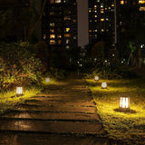 Geometric Round Black Outdoor Post Light Waterproof LED Landscape Pillar Lamp for Patios