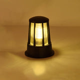 Geometric Round Black Outdoor Post Light Waterproof LED Landscape Pillar Lamp for Patios