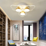 Modern Gold Flower Petal LED Ceiling Light Nordic Flush Mount Fixture for Bedroom and Living Room
