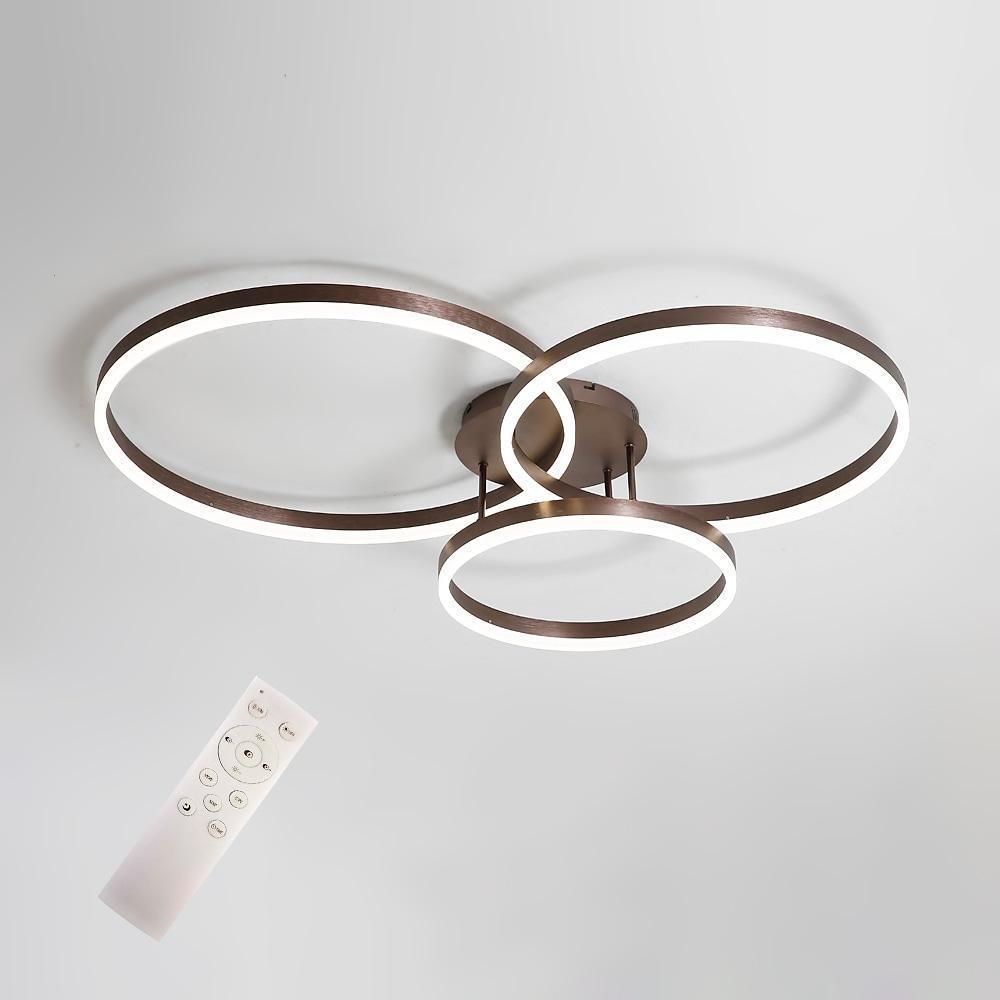 Modern 3 Ring Geometric LED Flush Mount Ceiling Light Minimalist Acrylic Living Room Fixture