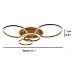 Modern 4 Ring LED Flush Mount Ceiling Light Dimmable Lighting Fixture with Remote Control