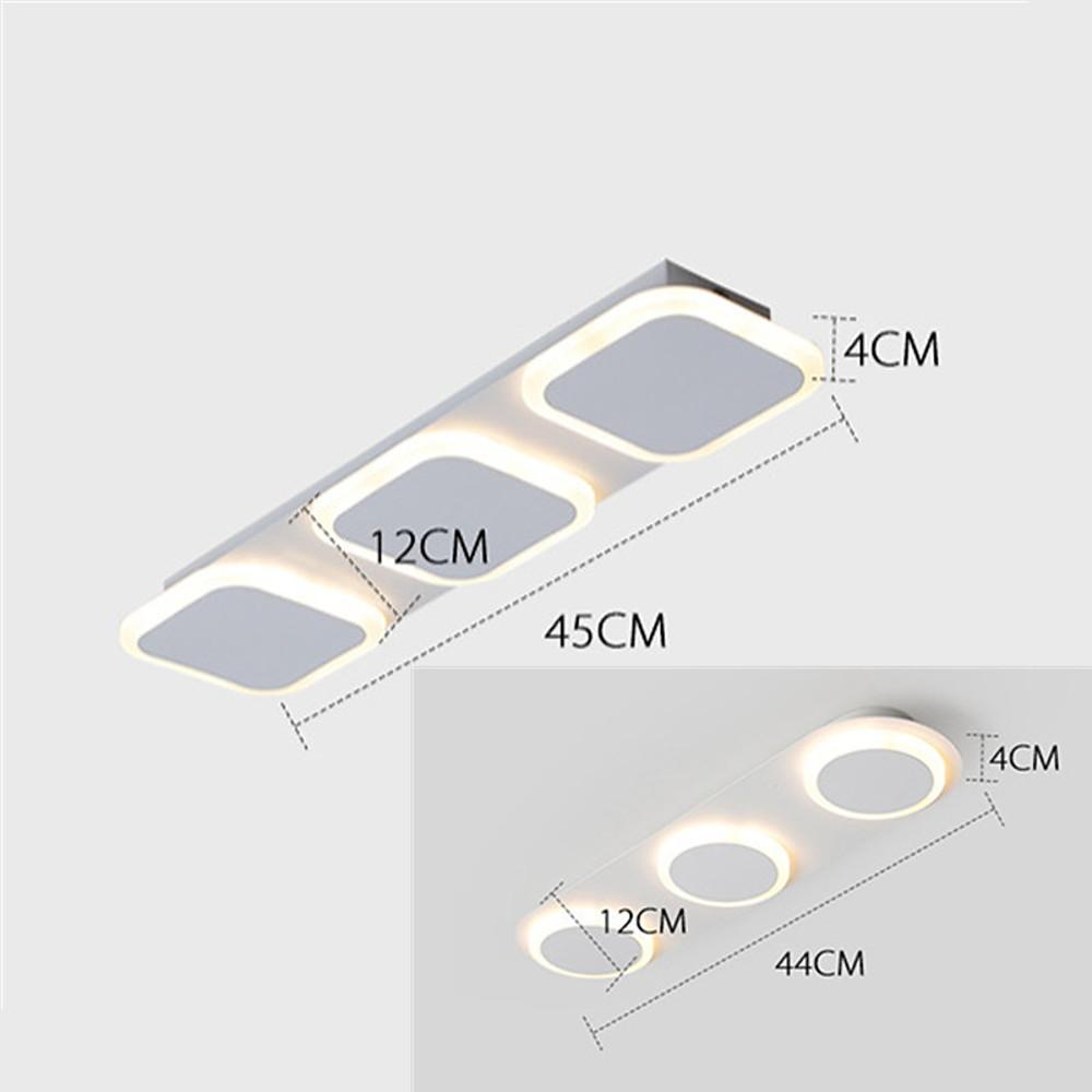 Modern Geometric LED Flush Mount Ceiling Light Minimalist Round and Square Metal Fixture