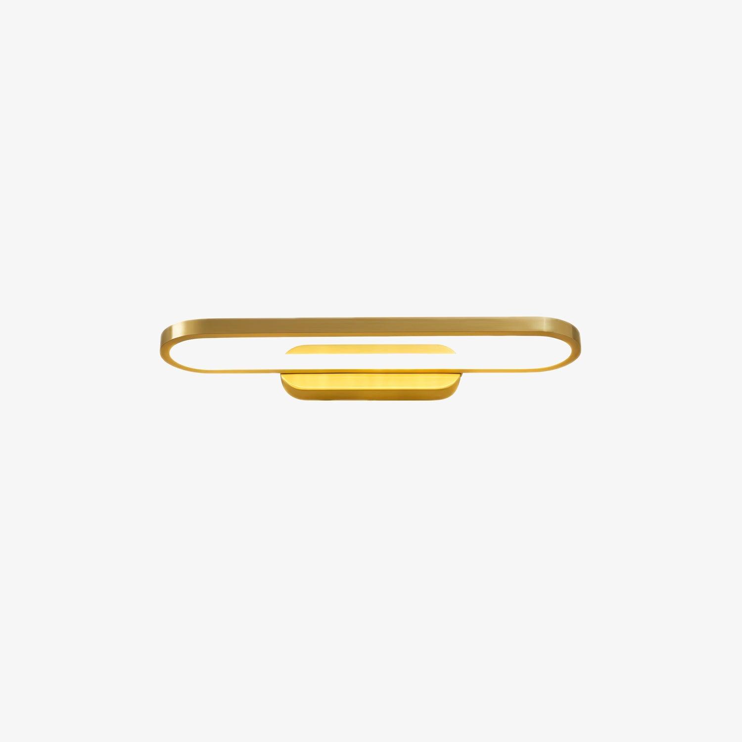 Gianni Minimalist Oval LED Wall Sconce Brass Vanity Light with Adjustable Color Temperature