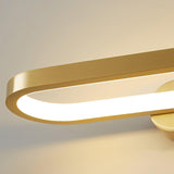 Gianni Minimalist Oval LED Wall Sconce Brass Vanity Light with Adjustable Color Temperature