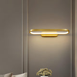 Gianni Minimalist Oval LED Wall Sconce Brass Vanity Light with Adjustable Color Temperature