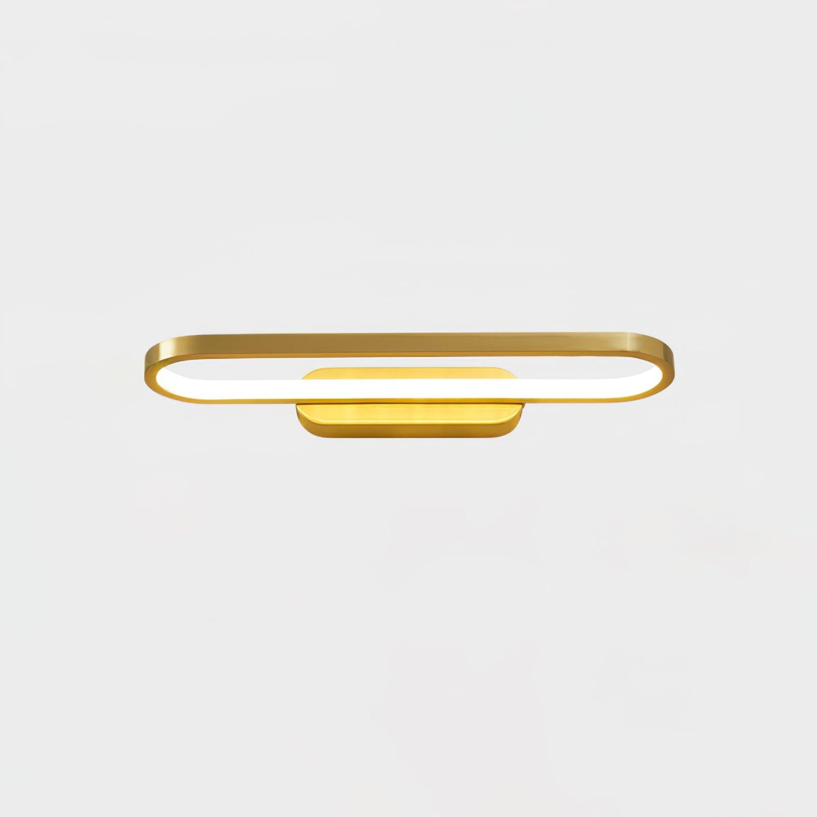Gianni Minimalist Oval LED Wall Sconce Brass Vanity Light with Adjustable Color Temperature