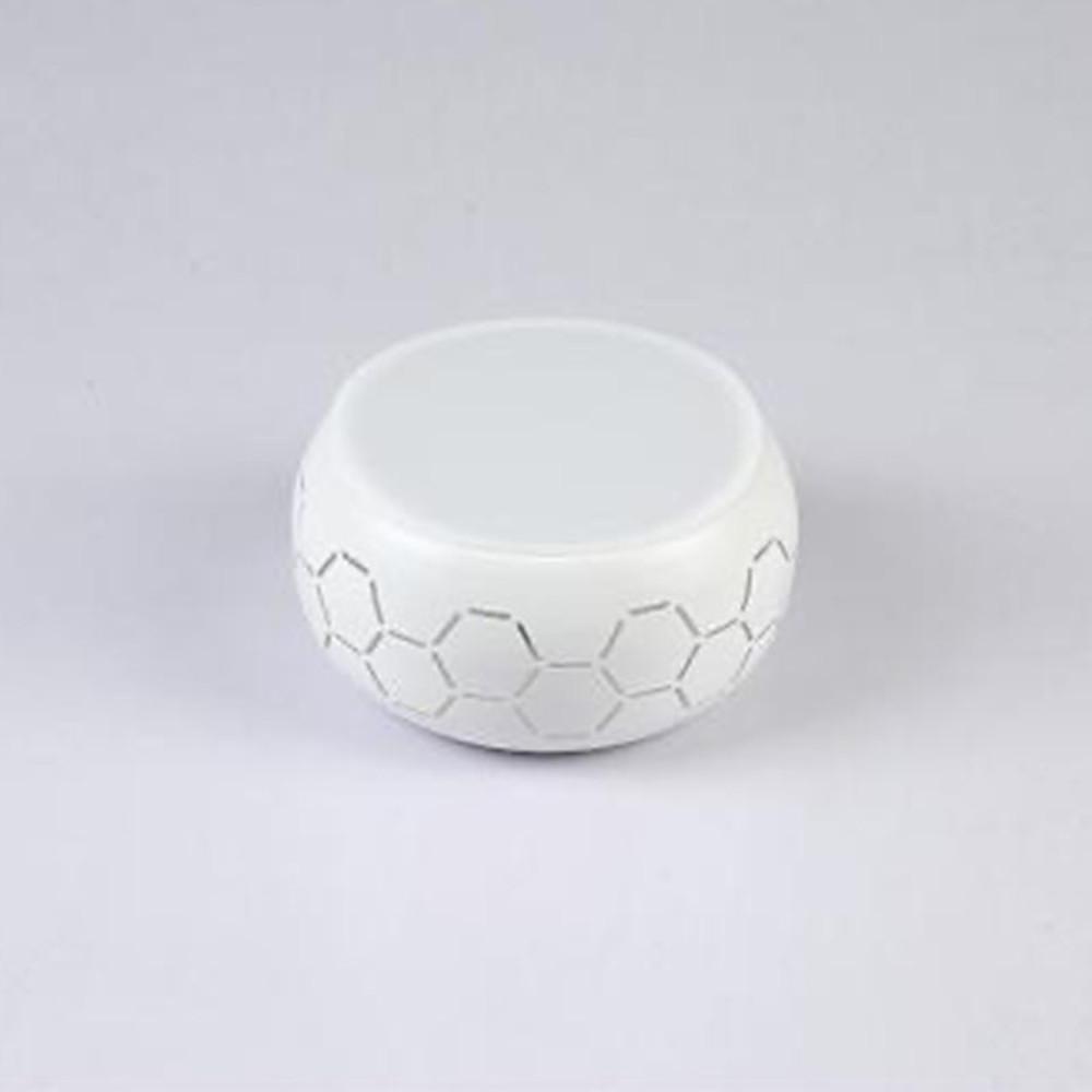 Modern LED Drum Flush Mount Ceiling Light with Geometric Hollow Design for Hallways and Entryways