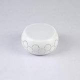 Modern LED Drum Flush Mount Ceiling Light with Geometric Hollow Design for Hallways and Entryways