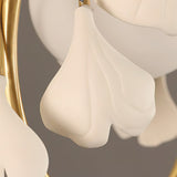 Gingko Leaf Brass Pendant Light Elegant Glass Ball Chandelier for Modern Interior Spaces