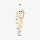 Gingko Leaf Porcelain Crown Chandelier Elegant Ceramic Pendant Light for Luxury Interiors
