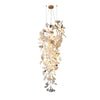 Gingko Leaf Porcelain Crown Chandelier Elegant Ceramic Pendant Light for Luxury Interiors