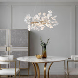 Ginkgo Ceramic Leaf Flush Mount Chandelier Elegant Modern Ceiling Light Fixture