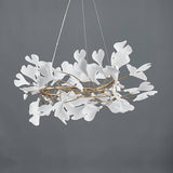 Ginkgo Ceramic Leaf Flush Mount Chandelier Elegant Modern Ceiling Light Fixture