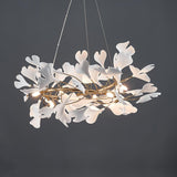 Ginkgo Ceramic Leaf Flush Mount Chandelier Elegant Modern Ceiling Light Fixture