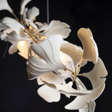 Ginkgo Ceramic Leaf Flush Mount Chandelier Elegant Modern Ceiling Light Fixture