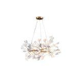 Ginkgo Ceramic Leaf Flush Mount Chandelier Elegant Modern Ceiling Light Fixture