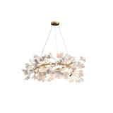 Ginkgo Ceramic Leaf Flush Mount Chandelier Elegant Modern Ceiling Light Fixture