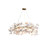 Ginkgo Ceramic Leaf Flush Mount Chandelier Elegant Modern Ceiling Light Fixture