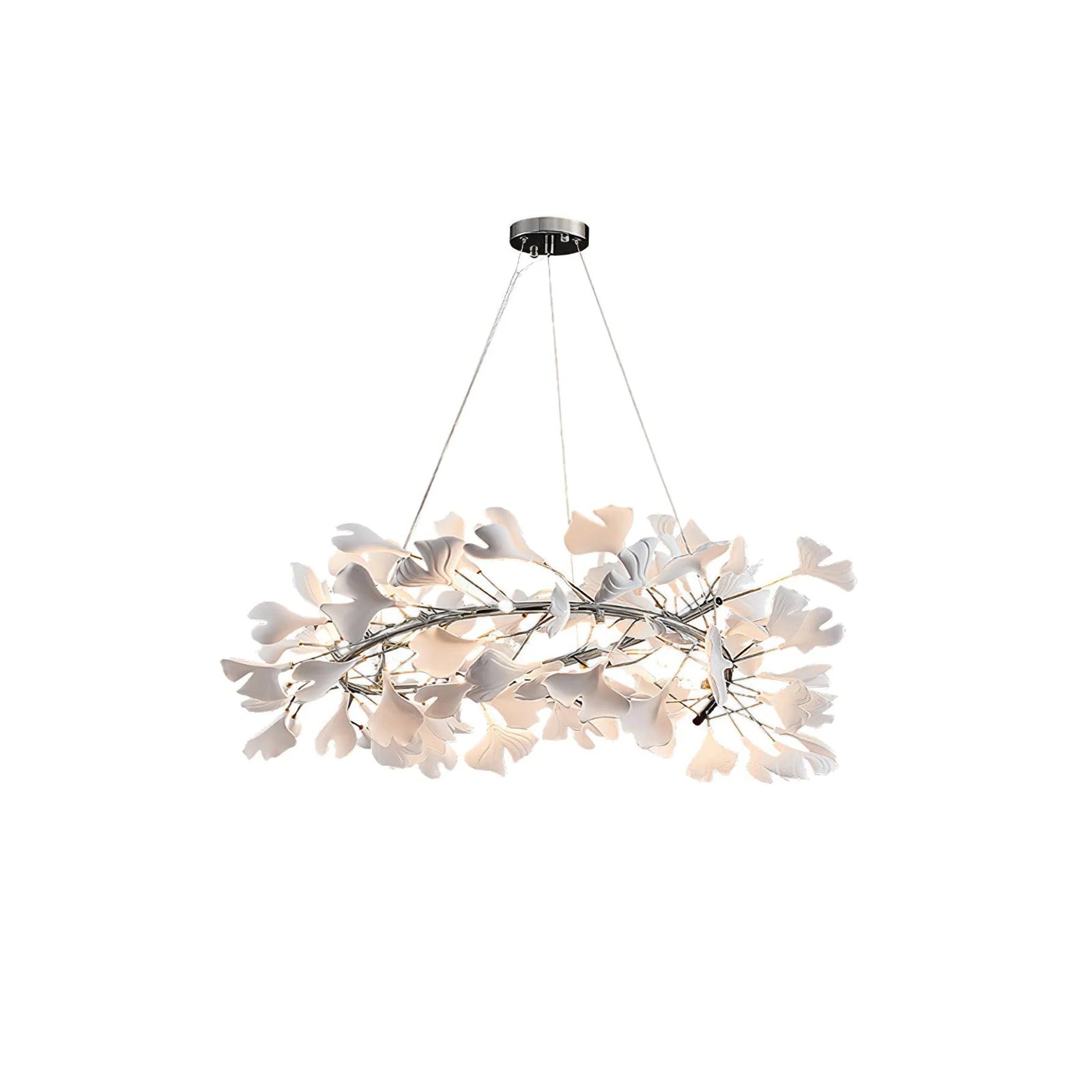 Ginkgo Ceramic Leaf Flush Mount Chandelier Elegant Modern Ceiling Light Fixture