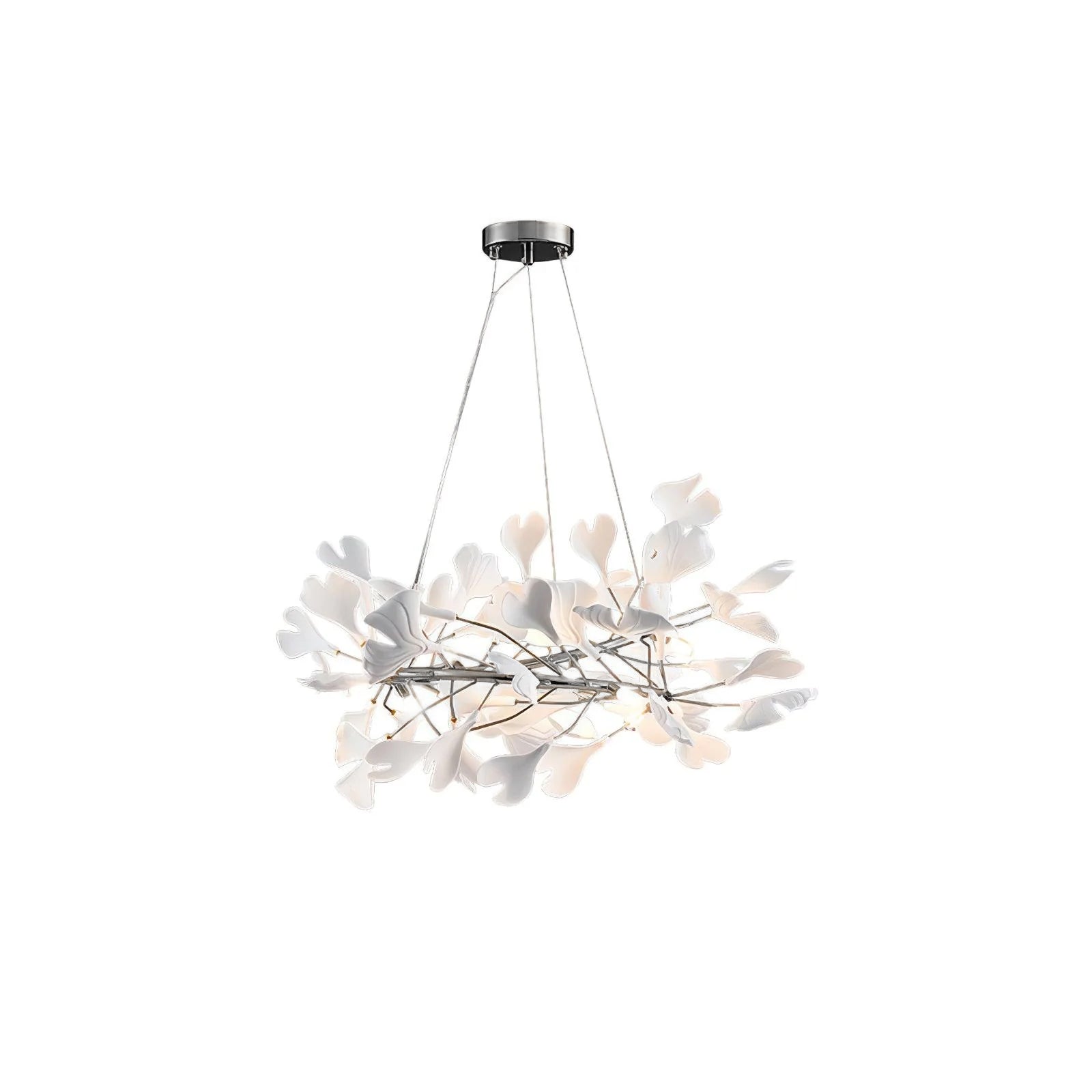 Ginkgo Ceramic Leaf Flush Mount Chandelier Elegant Modern Ceiling Light Fixture
