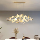 Ginkgo Leaf Ceramic Chandelier Modern Luxury Porcelain Pendant Light for Elegant Interior Spaces