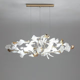 Ginkgo Leaf Ceramic Chandelier Modern Luxury Porcelain Pendant Light for Elegant Interior Spaces