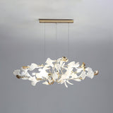 Ginkgo Leaf Ceramic Chandelier Modern Luxury Porcelain Pendant Light for Elegant Interior Spaces