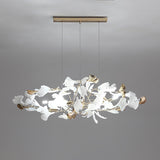 Ginkgo Leaf Ceramic Chandelier Modern Luxury Porcelain Pendant Light for Elegant Interior Spaces