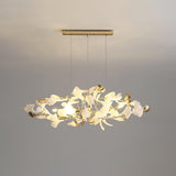 Ginkgo Leaf Ceramic Chandelier Modern Luxury Porcelain Pendant Light for Elegant Interior Spaces