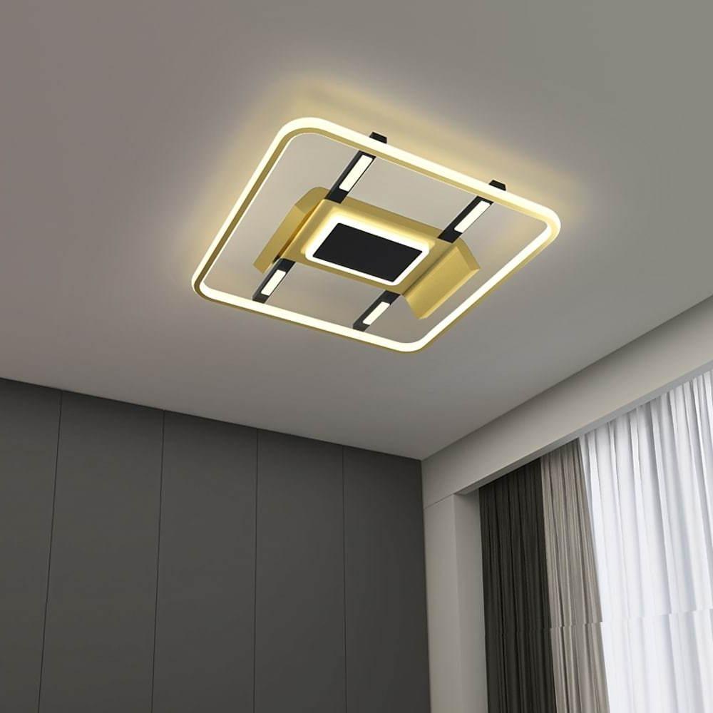 Modern Square LED Geometric Ceiling Light Dimmable Flush Mount Fixture for Home