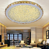 16 Inch Round Crystal LED Flush Mount Ceiling Light Modern Antique Painted Metal Fixture