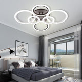 Modern Geometric Circles LED Cluster Ceiling Light Flush Mount Fixture for Bedroom and Living Room