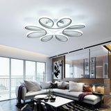 Modern Flower Shaped Dimmable LED Flush Mount Ceiling Light in White Finish for Home