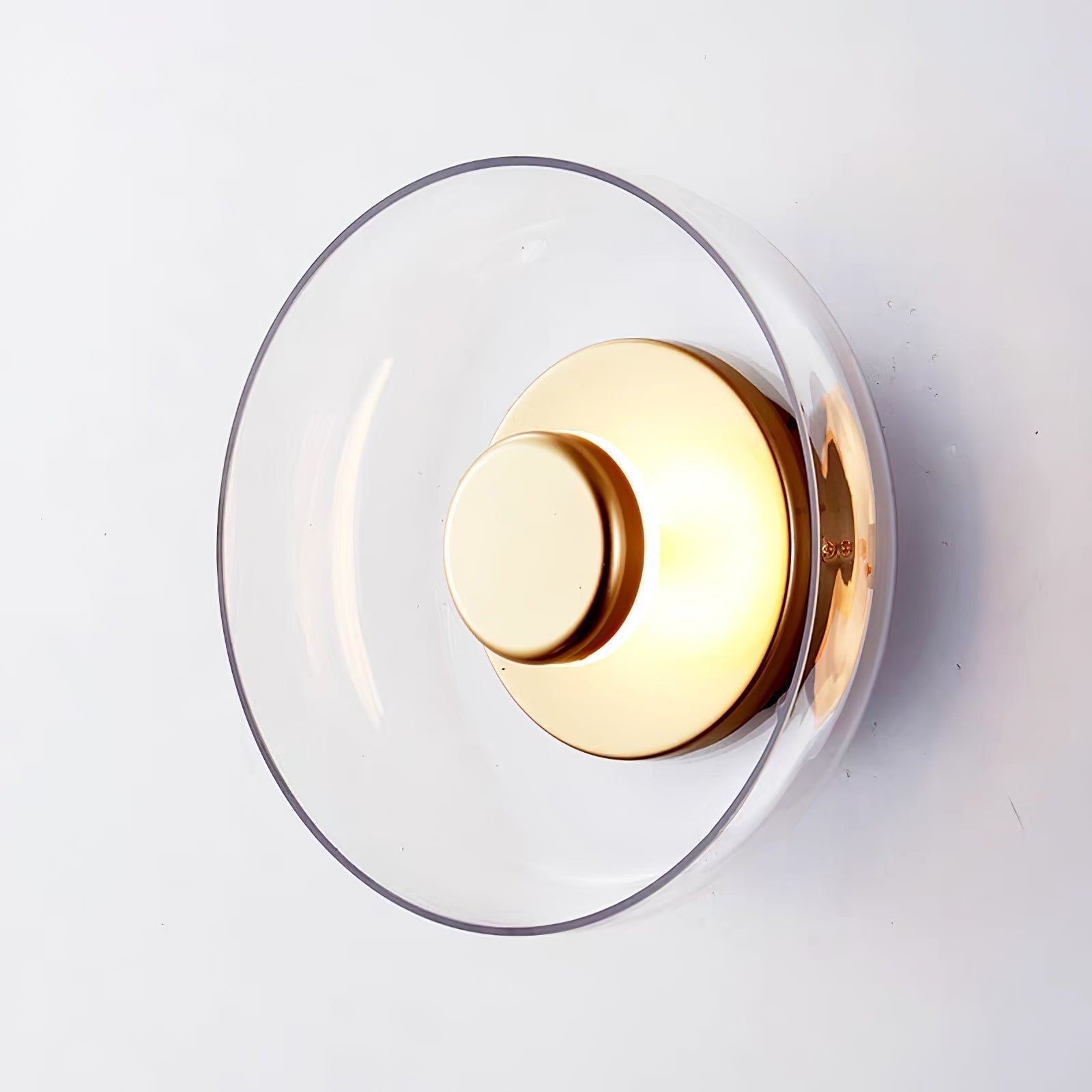 Glimmera Modern Glass and Brass LED Wall Sconce Ambient Indoor Light Fixture