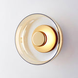 Glimmera Modern Glass and Brass LED Wall Sconce Ambient Indoor Light Fixture
