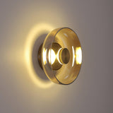 Glimmera Modern Glass and Brass LED Wall Sconce Ambient Indoor Light Fixture