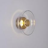 Glimmera Modern Glass and Brass LED Wall Sconce Ambient Indoor Light Fixture