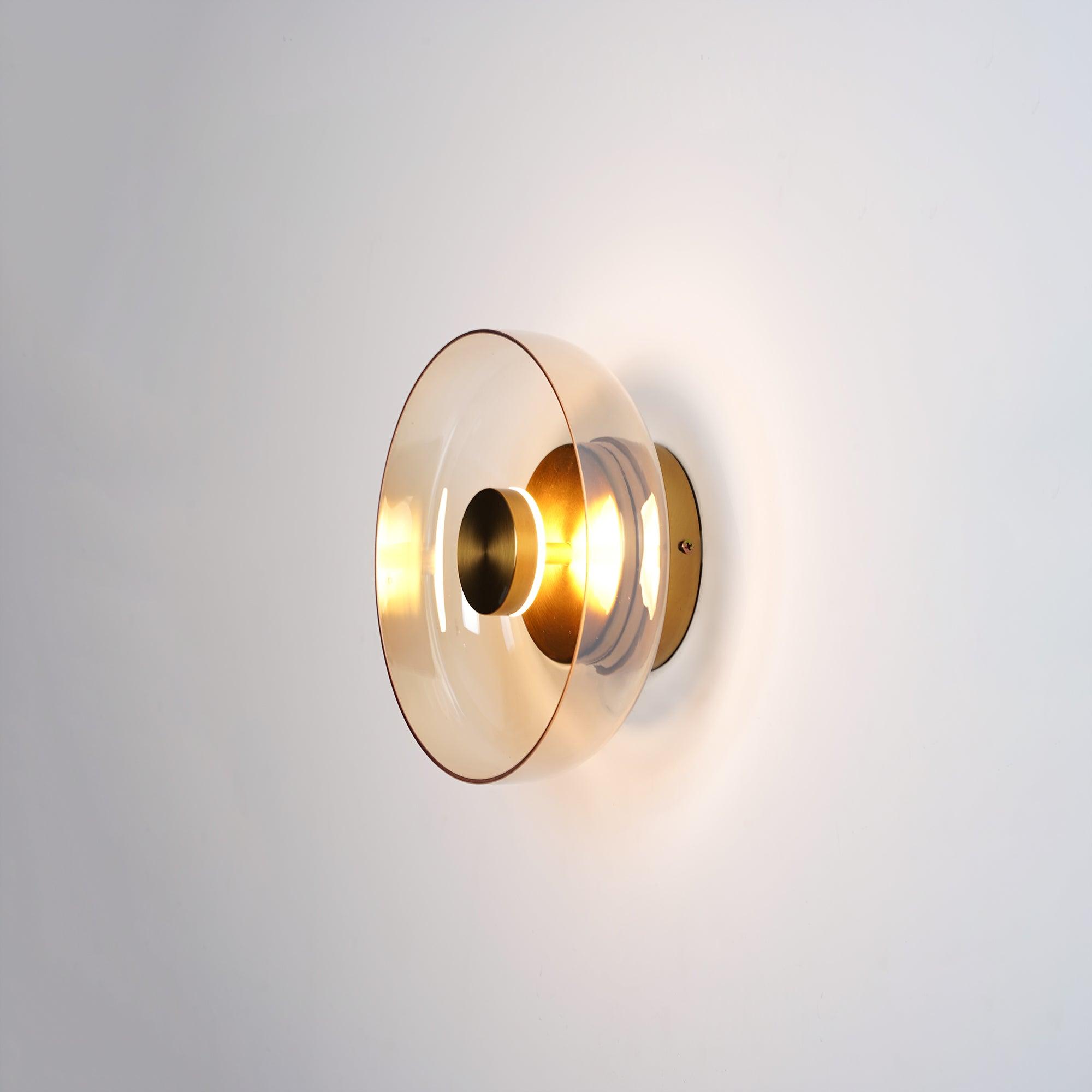 Glimmera Modern Glass and Brass LED Wall Sconce Ambient Indoor Light Fixture